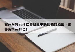 霍芬海姆vs拜仁慕尼黑中断比赛的原因（霍芬海姆vs拜仁）