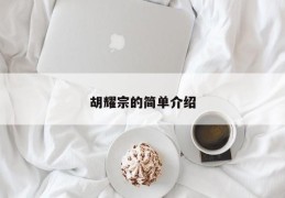 胡耀宗的简单介绍